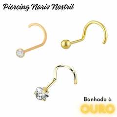 Piercing Nariz Nostril Banhado à Ouro 18K