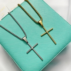 Corrente Crucifixo em Aço Inoxidável ou Banhada Ouro 18k - comprar online