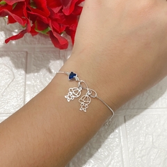 Pulseira Menino ou Menina Filhos Folheada à Prata - comprar online