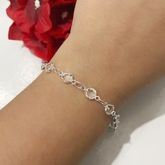 Pulseira Feminina Folheada à Prata 925 com Pedras