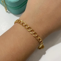 Pulseira Feminina Folheada à Ouro Estrelas Bolinha