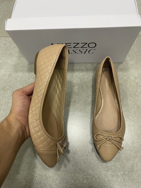 Sapatilha Arezzo Bico Fino Nude Pink Star Multimarcas