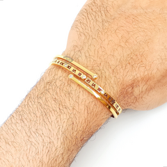 PULSEIRA BRACELETE UNISSEX NÚMEROS ROMANOS E CRISTAIS - AÇO - UNIDADE - comprar online