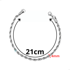 PULSEIRA MASCULINA CORDÃO BAIANO 4MM - AÇO INOXIDÁVEL na internet