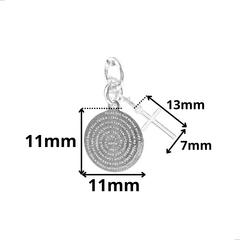 PINGENTE PEQUENO MEDALHA PAI NOSSO E MINI CRUZ - PRATA 925 - UNIDADE na internet