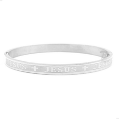 PULSEIRA BRACELETE UNISSEX JESUS - AÇO INOXIDÁVEL - UNIDADE na internet