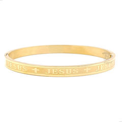 PULSEIRA BRACELETE UNISSEX JESUS - AÇO INOXIDÁVEL - UNIDADE - Atacado JRomero Artigos