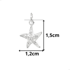 PINGENTE ESTRELA DO MAR COM ZIRCÔNIAS - PRATA 925 - UNIDADE - comprar online