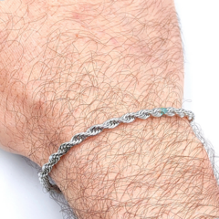 Imagem do PULSEIRA MASCULINA CORDÃO BAIANO 4MM - AÇO INOXIDÁVEL