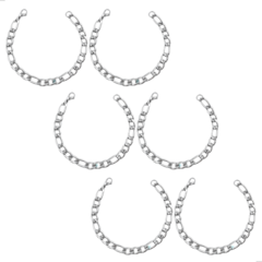 PACOTE COM 6 PULSEIRAS MASCULINA GROSSA 3X1 8MM - AÇO INOXIDÁVEL