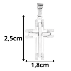 PINGENTE CRUZ CRUCIFIXO RELEVO VAZADO - AÇO INOXIDÁVEL - UNIDADE - Atacado JRomero Artigos