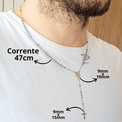 COLAR TERÇO DE PESCOÇO SÃO BENTO - AÇO INOXIDÁVEL - UNIDADE - comprar online