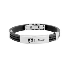 Pulseira FILHO(A) Masculina personalizada aço - Jenna | Loja-online de acessórios e semijoias