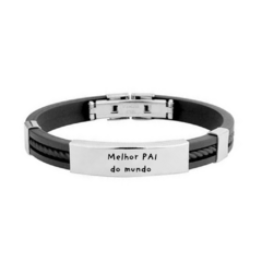 Pulseira "melhor pai do mundo" Masculina personalizada aço - comprar online