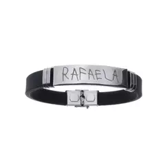 Pulseira nome manuscrito Masculina personalizada aço