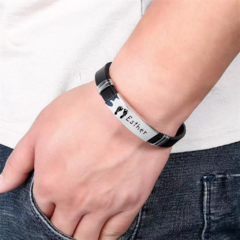 Pulseira FILHO(A) Masculina personalizada aço - comprar online