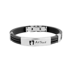 Pulseira FILHO(A) Masculina personalizada aço - loja online