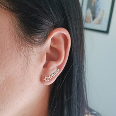 Brinco earcuff estrelado prata 925 legitima na internet