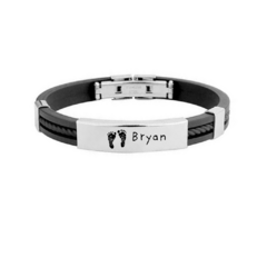 Pulseira FILHO(A) Masculina personalizada aço