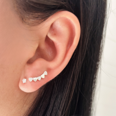 Earcuff coração prata 925 legitima