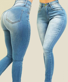 Calça Jeans Básica Cintura Alta - Elastano - loja online