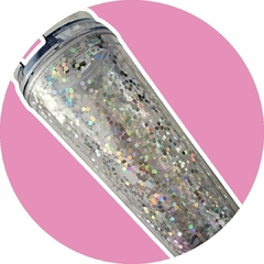 Vasos Tumbler con tapa y popote modelo "Glitter" en internet