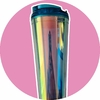 Vasos Tumbler con tapa y popote modelo "Rainbow-Tornasol"