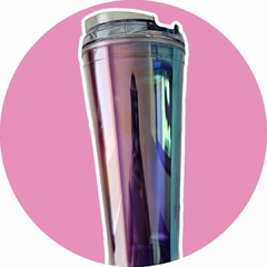 Vasos Tumbler con tapa y popote modelo "Rainbow-Tornasol" - comprar en línea