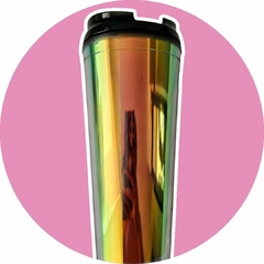 Imagen de Vasos Tumbler con tapa y popote modelo "Rainbow-Tornasol"