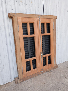 Ventana De Madera Cedro Con Celosias Cod.12371 Chapasusadas - chapasusadas