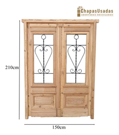 Puerta Frente Madera Antigua Pinotea Cod.12436 Chapasusadas - comprar online