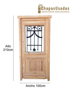 Puerta Frente Madera Antigua Pinotea Cod.12407 Chapasusadas - comprar online