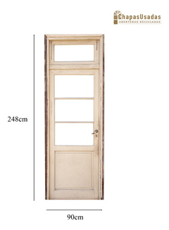 Puerta De Madera Cedro Vidriada Cod.12278 Chapasusadas - comprar online