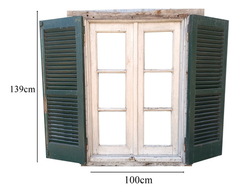 Ventana De Madera Cedro Con Celosías Cod.12102 Chapasusadas