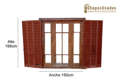 Ventana De Madera Cedro Con Celosias Cod.1098 Chapasusadas - comprar online