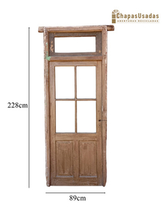 Puerta De Madera Cedro Vidriada Cod.1021 Chapasusadas - comprar online