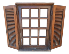 Ventana De Madera Cedro Con Celosias Cod.11882 Chapasusadas