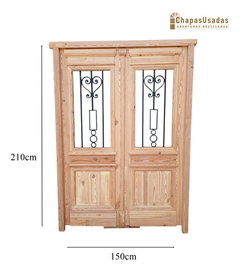 Puerta Frente Madera Antigua Pinotea Cod.12449 Chapasusadas - comprar online