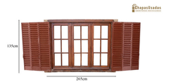 Ventana De Madera Cedro Con Celosias Cod.1100 Chapasusadas - comprar online