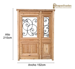 Puerta Frente Madera Antigua Pinotea Cod.12140 Chapasusadas - comprar online