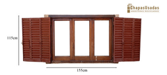 Ventana De Madera Cedro Con Celosias Cod.1101 Chapasusadas - comprar online