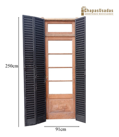 Puerta De Madera Cedro Con Celosías Cod.12132 Chapasusadas - comprar online