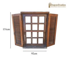 Ventana De Madera Cedro Con Celosias Cod.11882 Chapasusadas - comprar online