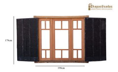 Ventana De Madera Cedro Con Celosias Cod.12374 Chapasusadas - comprar online