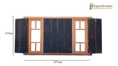 Ventana De Madera Cedro Con Celosias Cod.12413 Chapasusadas - comprar online