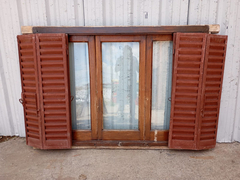 Ventana De Madera Cedro Con Celosias Cod.1101 Chapasusadas - tienda online