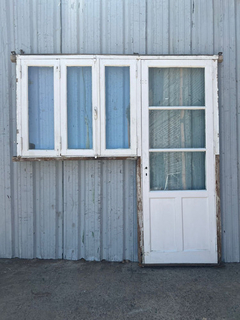 Imagen de Puerta Avión Madera Cedro Con Ventana Cod.12443 Chapasusadas