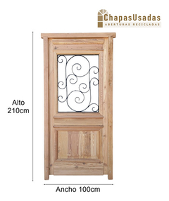 Puerta Frente Madera Antigua Pinotea Cod.12406 Chapasusadas - comprar online