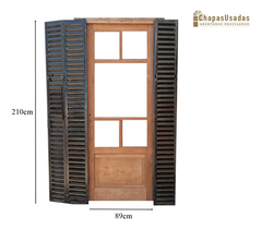 Puerta De Madera Cedro Con Celosías Cod.12032 Chapasusadas - comprar online