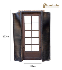 Puerta De Madera Cedro Con Celosias Cod.12280 Chapasusadas - comprar online